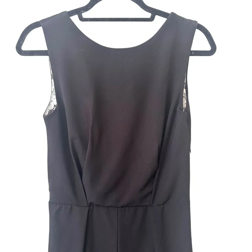 RED SAKS FIFTH AVENUE Lace Detailed Pleated Jumpsuit‎ Black Small